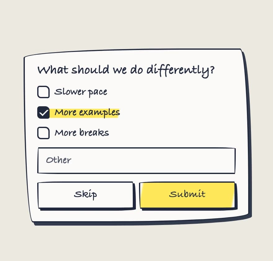 Survey widget in the Paper style
