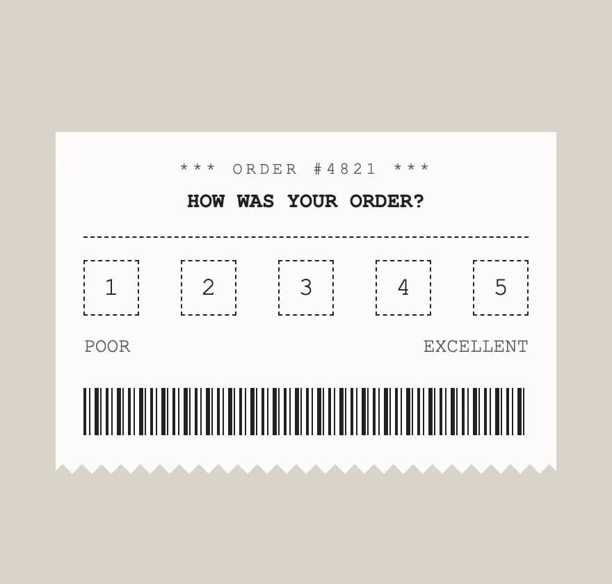 Survey widget in the Receipt style