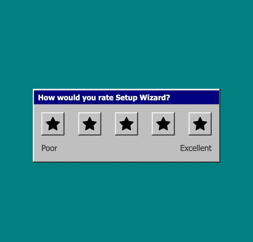 Survey widget in the Retro OS style