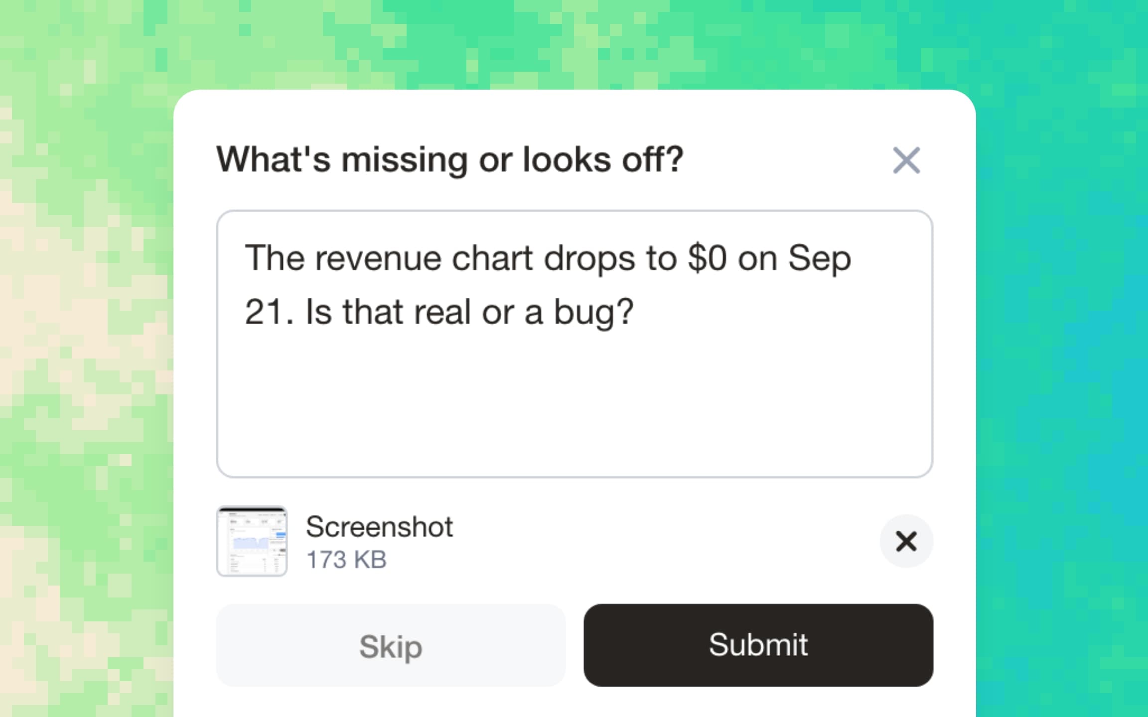 Screenshots in feedback