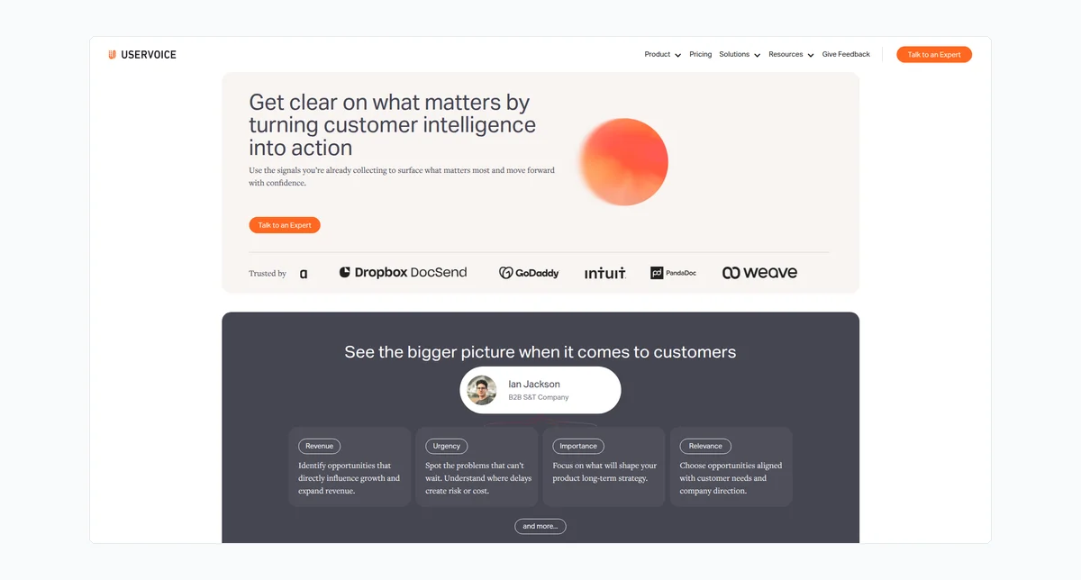 UserVoice Screenshot