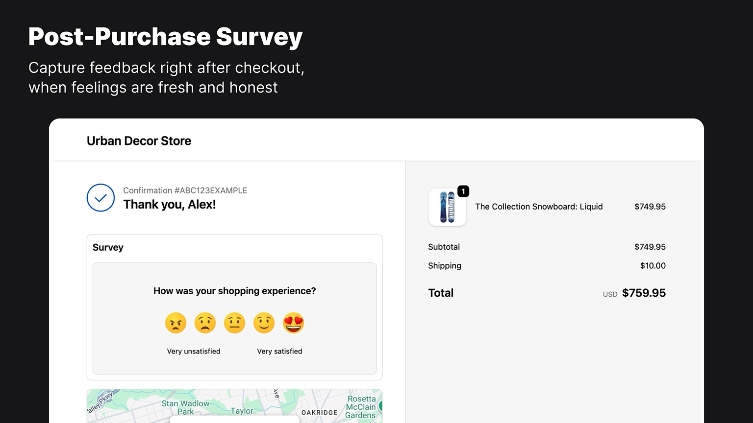 Shopify App: Post-Purchase Survey