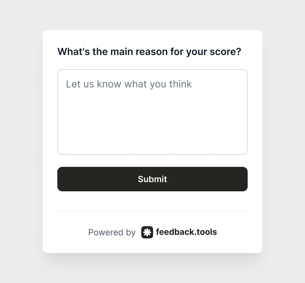 What's the main reason for your score?